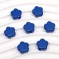 Abalorios de acrílico azul en forma de flor de cinco pétalos para bisutería DIY y collares. - Azul Zafiro