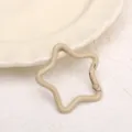 Beige star shape metal spring hook buckle, ideal for DIY bag charms and keychains. - 1 Piece/Pack / Khaki