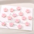 Rosa Acryl Blumen Perlen glänzend Öltropfen Anhänger lose Perlen für DIY Schmuckherstellung - 2 Stück/Set / Hellrosa
