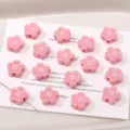 Rosa Acryl Blumen Perlen glänzend Tropfen Öl Charms DIY Handy Kette Tasche Schlüsselanhänger - Rosa
