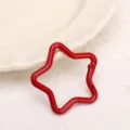 Roter Stern Karabiner, roter Metall Federring für DIY Taschenanhänger und Schlüsselanhänger. - Hellrot
