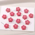 Rosa Acryl Blumenperlen Dopamin Stil DIY Handyketten Anhänger Charm Zubehör Stück - Dunkelrosa