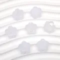 Cuentas sueltas de flores acrílicas blancas para pulseras y collares accesorios DIY. - Blanco Transparente