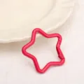 Rosa Metall Stern Feder Karabiner Haken für DIY Schlüsselanhänger Schmuck Zubehör Tasche - Fuchsia