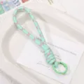 Gruenes gewebtes Schluesselband Schluesselanhaenger DIY handgemachte Tasche Zubehoer - 1 Stück / Grün