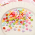 Cabochons en résine en forme de fleurs colorées pour loisirs créatifs et bijoux DIY. - 50 Pièces / #04 Style Fleur Env. 6mm