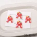Rode acryl letter A hanger met bloemenmotief voor DIY sieraden armband maken 1st - Letter A(BSD932) / 5 stuks/verpakking