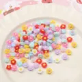Cabochons de fleurs en resine colores melanges pour bricolage artisanat deco telephone bijoux. - 50 Pièces / #07 Style Fleur Env. 6mm