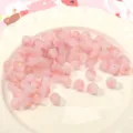 8mm rosa matte Glasperlen mit Goldfoliensplittern, Farbverlauf runde Perlen für DIY Schmuck. - 20er Set / Kirschblütenrosa