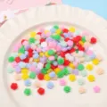 Cabochons en résine rose mélangés colorés pour accessoires de bijoux artisanaux DIY. - 50 Pièces / #08 Style Fleur Env. 6mm
