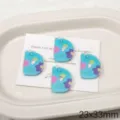 Kleurrijke acryl bedrukte letter D charms DIY sieraden maken hanger accessoires voor ketting. - Letter D(BSD932) / 5 stuks/verpakking