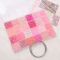 24-grid pink glass seed beads and tube beads set with wire for DIY bracelet making - Pink Tones Style With 10 Steel Loops