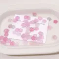10mm acrylic five-petal flower beads for DIY jewelry making, pink translucent spacer beads - 10mm (10g / Approx 80 Pieces) / Pink and Green