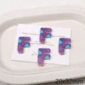 Kleurrijke acryl bedrukte letter F hanger DIY handgemaakte sieraden accessoires materiaal 20x32mm - Letter F(BSD932)
