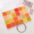 24-grid transparent storage box with colorful glass seed and bugle beads for DIY jewelry making. - Orange Tones Style With 10 Steel Loops