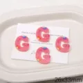 Acryl roze letter G hanger DIY schattig bloemig ambacht bedel ketting armband accessoire - Letter G(BSD932)