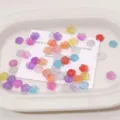 10mm acrylic five-petal flower beads, colorful translucent spacer charms for DIY jewelry making. - 10mm (10g / Approx 80 Pieces) / Random Mixed Colors