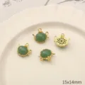 Alloy imitation jade glass teapot charms DIY handmade jewelry pendant 15x14mm new - Teapot Oval / 2 Pcs/Set