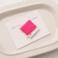 Bright pink nylon jade cord for DIY bracelet weaving, wound neatly on a white card. - 0.8mm 5m/Card / Fluorescent Pink