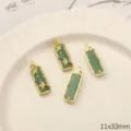 Elegant alloy imitation jade glass bamboo pendant DIY handmade jewelry accessory - Dark Green Bamboo Joint / 2 Pcs/Set