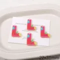 Acryl bedrukte letter hanger DIY bedel voor handgemaakte armband en halsketting - Letter L(BSD932)