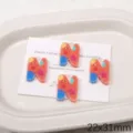 Kleurrijke acryl bedrukte letter N bedel hanger DIY handgemaakte armband ketting sieraden benodigdheden - Letter N(BSD932)