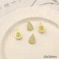 Alloy imitation jade gourd DIY jewelry pendant charm, size 10x16mm, craft accessories. - Gold-Edged Gourd / 2 Pcs/Set