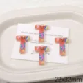 Kleurrijke acryl letter T hanger met schattige print voor DIY sieraden maken en knutselen. - Letter T(BSD932)