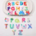 Kleurrijke Acryl Bedrukte Alfabet Hanger DIY Sieraden Maken Charms Letter Kraal - A-Z Set Elk 1(BSD932)