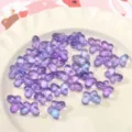 Kleurrijke glazen vlinder losse kralen voor DIY handgemaakte sieraden accessoires. - 14x10mm (10 Stuks/Verpakking) / Diepblauw Paars