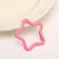 Rosa Stern Karabinerhaken, Metall Schlüsselanhänger, DIY Schmuck Zubehör, Taschenclip. - Dunkelrosa