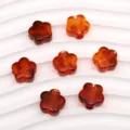 Cuentas de flores de cinco pétalos de acrílico color ámbar variante para pulseras DIY hechas - Ámbar