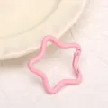 Rosa sternförmiger Metall Feder Karabiner Haken DIY Schmuck Schlüsselanhänger Zubehör - Rosa