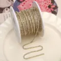 Gold claw chain rhinestone trim for DIY phone case nail art decorative craft accessory - White Rhinestone (SS4.5) / 1.5mm (1m Pack) / Gold Base