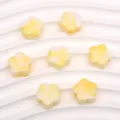 Cuentas de flores de acrílico amarillo cuentas espaciadoras para pulsera collar DIY joyería - Amarillo y blanco