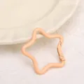Rosa sternfoermiger Karabinerhaken Federverschluss DIY Schluesselanhaenger Schmuck Zubehoer - Aprikose