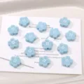 Hellblaue Acryl Blumenperlen, glänzende tropfende Öl DIY Knöpfe Zubehör für Handyketten. - Blau