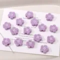 Acryl lila blumen perlen DIY lose knöpfe für handyketten schmuck herstellung zubehör. - Lila