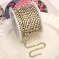 Gold rhinestone cup chain crystal diamond trim for DIY phone case nail art crafts accessories - White Rhinestone (SS10) / 2.6mm (1 Meter Pack) / Gold Base