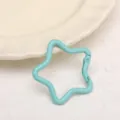Hellblauer Stern Federhaken Schlüsselanhänger Metall Karabiner DIY Schmuckherstellung Zubehör. - Cyan