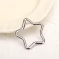 Sternförmiger Metall Feder Karabiner Haken Schlüsselanhänger Tasche DIY Schmuck Zubehör silber - Silber