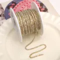 Colorful rhinestone cup chain crystal claw chain for DIY phone case nail art jewelry making - AB Iridescent (SS4.5) / 1.5mm (1m Pack) / Gold Base