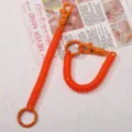 Orange spring coil lanyard stretch elastic rope key holder anti-loss strap for keys and cards - 1 Piece / Orange