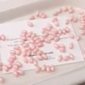 4x7mm glass rice beads solid cream pink loose beads for DIY handmade jewelry bracelets crafting - 52 Pieces/Pack / Pink