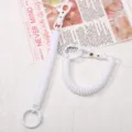 White coiled spring lanyard stretch keychain strap for keys school bag phone anti-lost - 1 Piece / White
