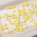 4x7mm glass solid cream rice beads loose DIY handmade bracelet jewelry making accessories - 52 Pieces/Pack / Yellow