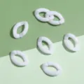 White acrylic open oval links chain buckles DIY craft jewelry making accessories components. - Solid Oval Buckle / 11x16mm 50 Pieces/Pack / White