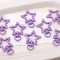 Cierres de llavero de aleación en forma de estrella morada, accesorios de joyería de bricolaje. - 1 Pieza / Púrpura profundo