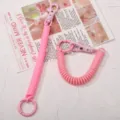 Candy color spring coil lanyard stretchable key strap wrist band colorful elastic rope holder - 1 Piece / Light Pink