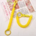 Candy color spring lanyard stretch elastic coiled cord keychain anti-lost strap for keys bag - 1 Piece / Yellow